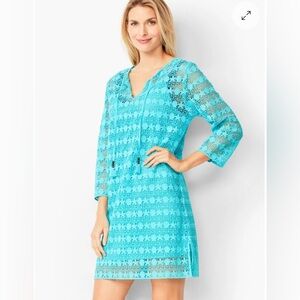 Talbots Blue Crochet Swim Coverup